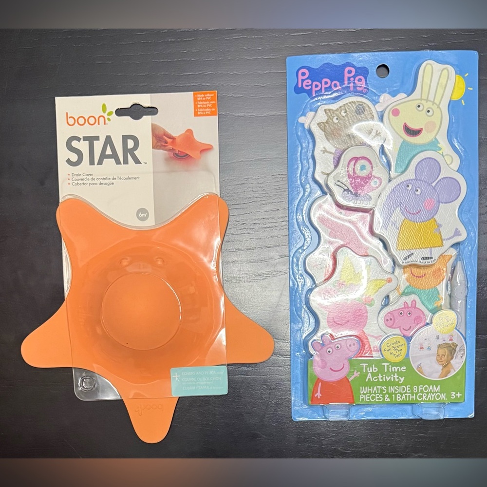 Boon Orange Bath Spout Cover & Peppa Pig Tub Time Activity